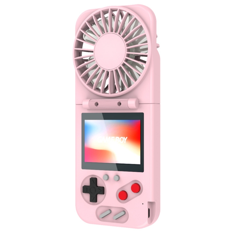 

K18 2 in 1 Pocket Game Console + Folding Fan USB Mini Color Screen Game Console(Pink)