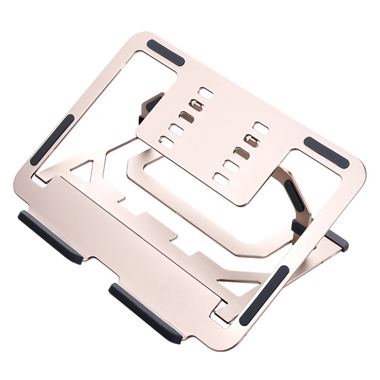 

LH-T610 Aluminum Alloy Laptop Bracket Folding Lifting Desktop Cooling Bracket(Rose Gold)