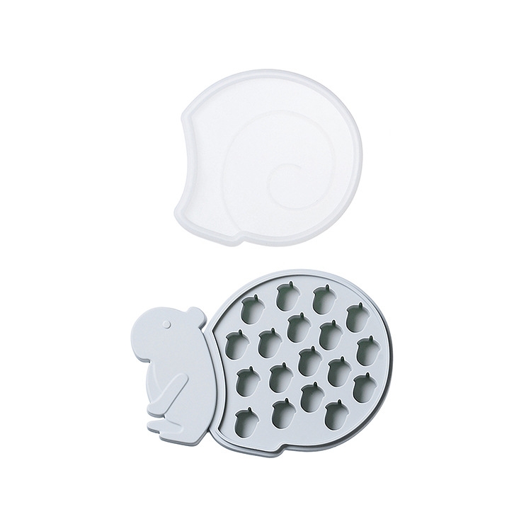 

2 PCS Household Animal Silicone Ice Tray With Lid Ice Box Mold, Specification: Squirrel(Blue)