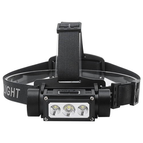 

LED Strong Light Aluminum Alloy Outdoor With Magnetic USB Work Headlight, Colour: 3 x LED