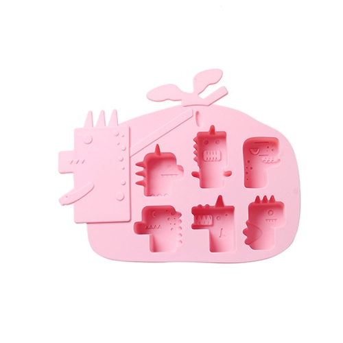 

2 PCS Dinosaur Silicone Ice Cube Mold Cake Food Supplement Chocolate Mold(Pink)