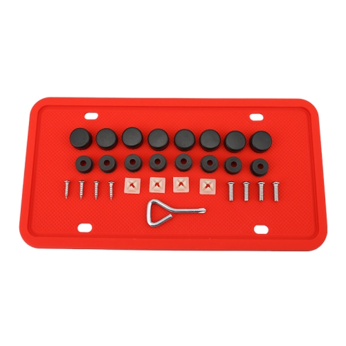 

2 Sets Waterproof Rustproof Non-damaging Car Paint Silicone License Plate Frame, Specification: Red