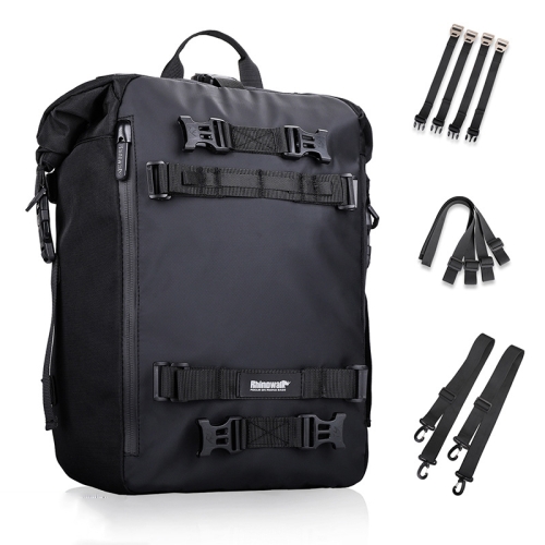 

Rhinowalk Multi-Function Motorcycle Rear Seat Bag Combination Rear Shelf Pannier, Colour: Black 20L