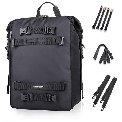 

Rhinowalk Multi-Function Motorcycle Rear Seat Bag Combination Rear Shelf Pannier, Colour: Black 30L