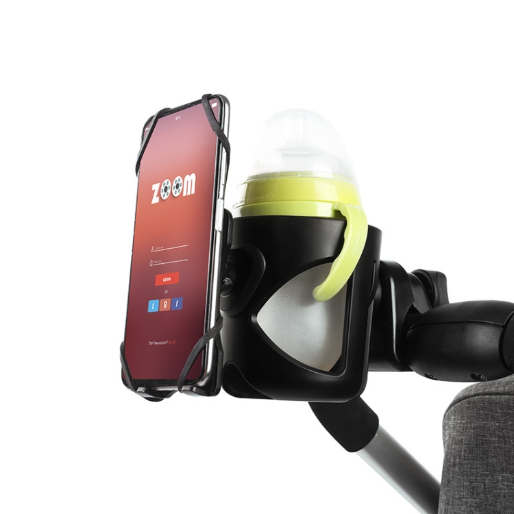

J4085 Baby Stroller Multifunctional Milk Bottle Cup Holder Mobile Phone Holder(Black)