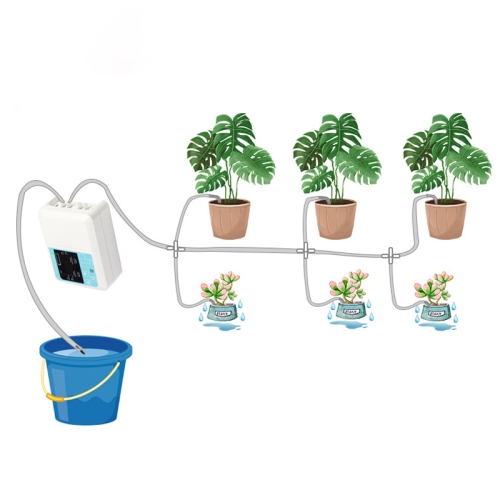 

G89456 Solar Intelligent Voice Timing Automatic Flower Watering Device Lazy Plant Dripper, Specification: Single Pump 10 Sets(White)