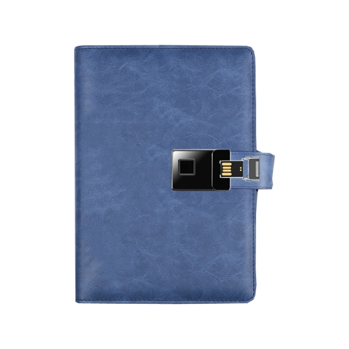 

A5 Multi-Function Fingerprint Unlocking Notebook Can Record 10 Fingerprints, Specification: Only With Fingerprint Lock(Crazy Horse Pattern Blue)