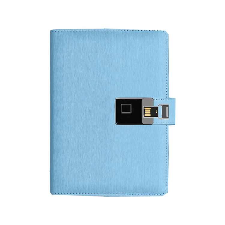 

A5 Multi-Function Fingerprint Unlocking Notebook Can Record 10 Fingerprints, Specification: Only With Fingerprint Lock(Steel Wire Sky Blue)