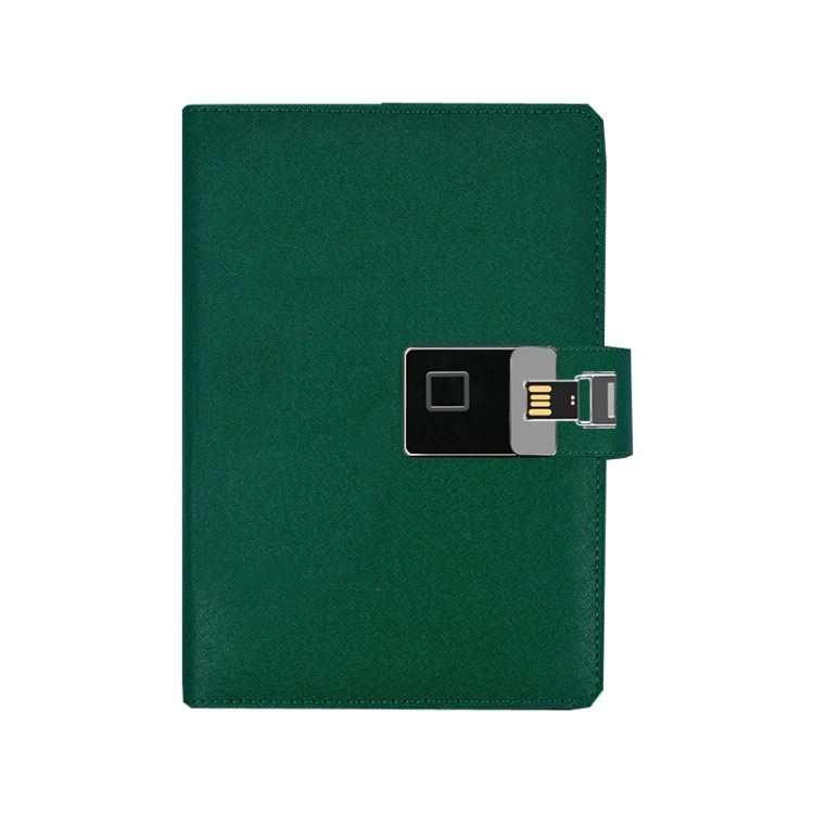 

A5 Multi-Function Fingerprint Unlocking Notebook Can Record 10 Fingerprints, Specification: Only With Fingerprint Lock(Cross Pattern Green)