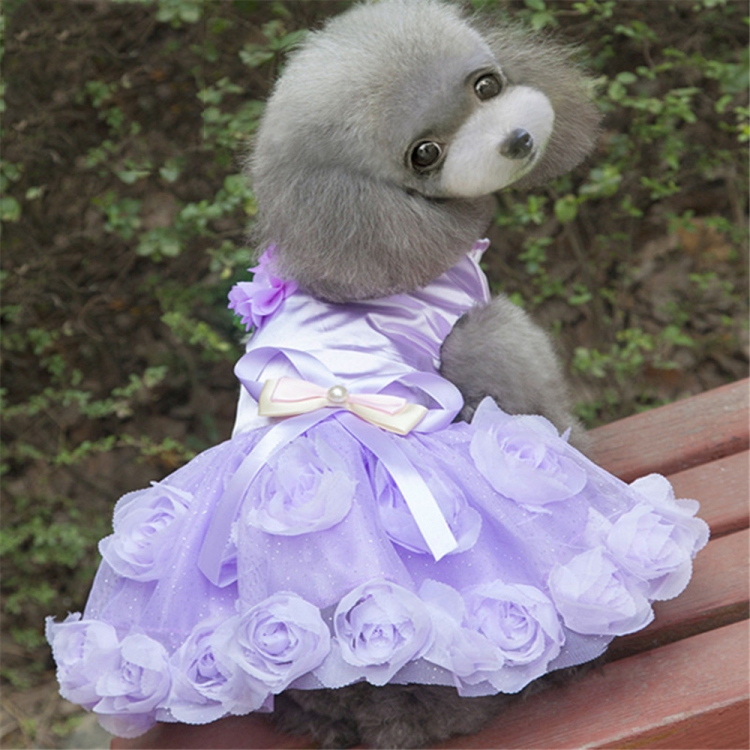 

Pet Clothes Dog Spring Summer Thin Dress Rose Dress, Size: L(Purple)