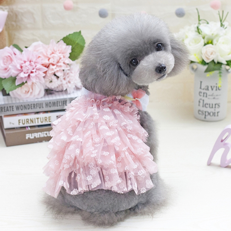 

Dogbaby Pet Clothes Dog Skirt Pet Spring And Summer Butterfly Suspender Skirt, Size: S(Pink)