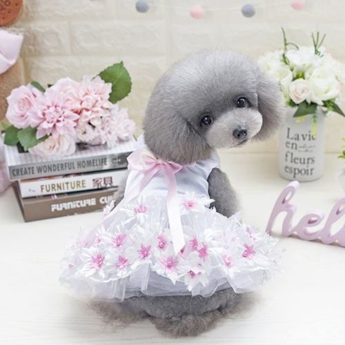 

Pet Clothing Dog Skirt Spring And Summer Wedding Dress Skirt Double Heart Skirt, Size: XL(Pink)