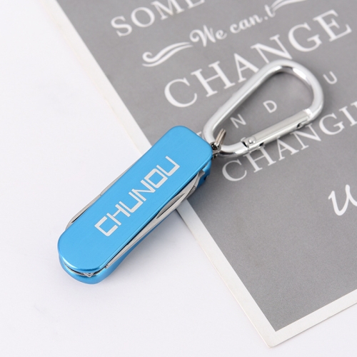 

CHUNOU Multifunctional Stainless Steel Folding Nail Clipper Metal Keychain, Colour: Multi-function Pendant (Blue)