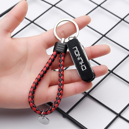 

CHUNOU Multifunctional Stainless Steel Folding Nail Clipper Metal Keychain, Colour: Black Red Rope+Pendant (Black)