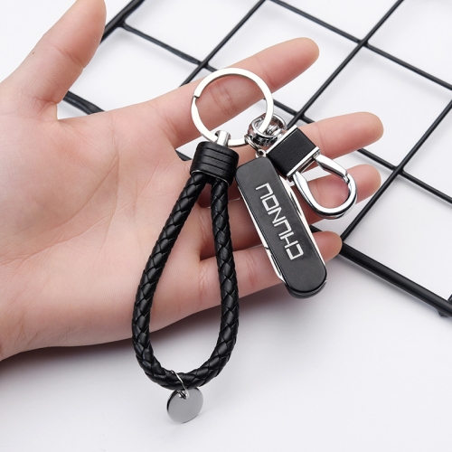 

CHUNOU Multifunctional Stainless Steel Folding Nail Clipper Metal Keychain, Colour: Black Rope Button+Pendant