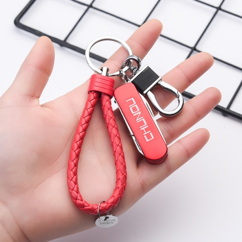 

CHUNOU Multifunctional Stainless Steel Folding Nail Clipper Metal Keychain, Colour: Red Rope Button+Pendant