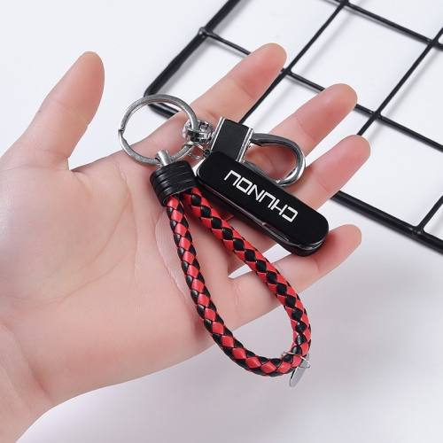 

CHUNOU Multifunctional Stainless Steel Folding Nail Clipper Metal Keychain, Colour: Black Red Rope Buckle+Pendant (Black)