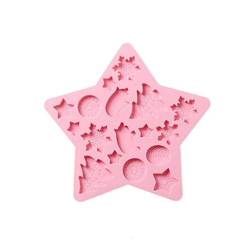 

2 PCS Five-Pointed Star Silicone Chocolate Cake Mold Complementary Food Ice Cube Mold(Pink)