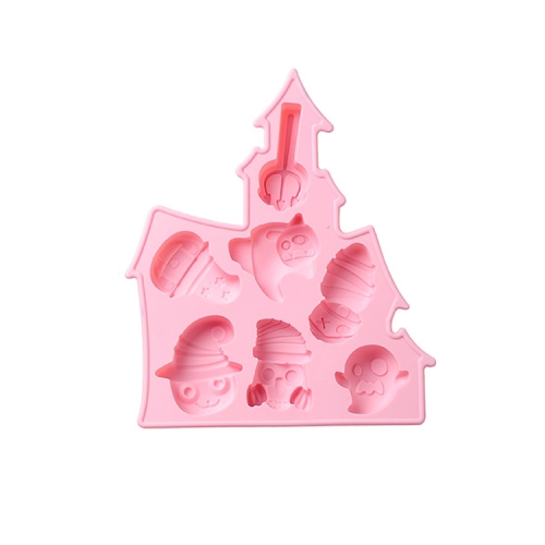 

2 PCS Halloween Style Silicone Popsicle Mold DIY Cake Baking Appliance Handmade Soap Mold(Pink)