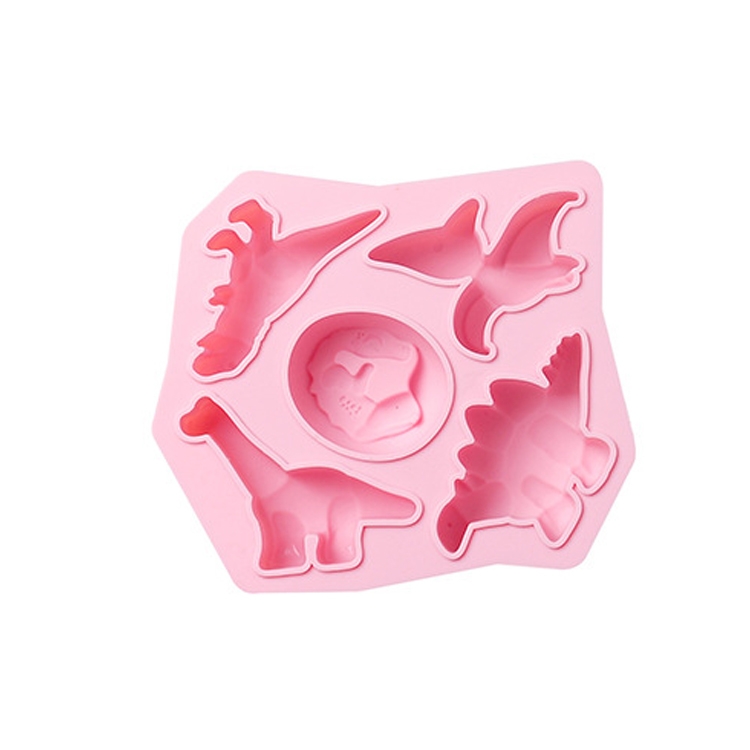 

2 PCS Dinosaur Ice Tray Mold Baking Cake Pudding Chocolate Mold(Pink)