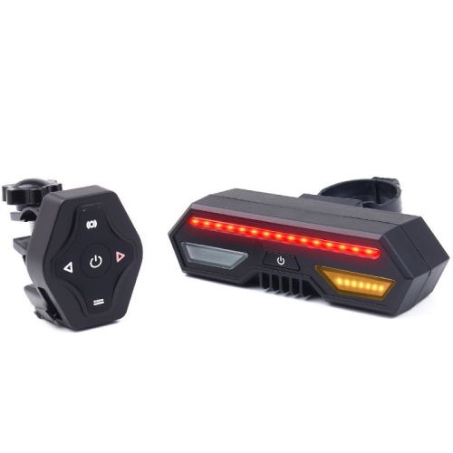 

Bicycle USB Charging Smart Tail Light With Remote Control Rear Warning And Brake LED Light(Black)