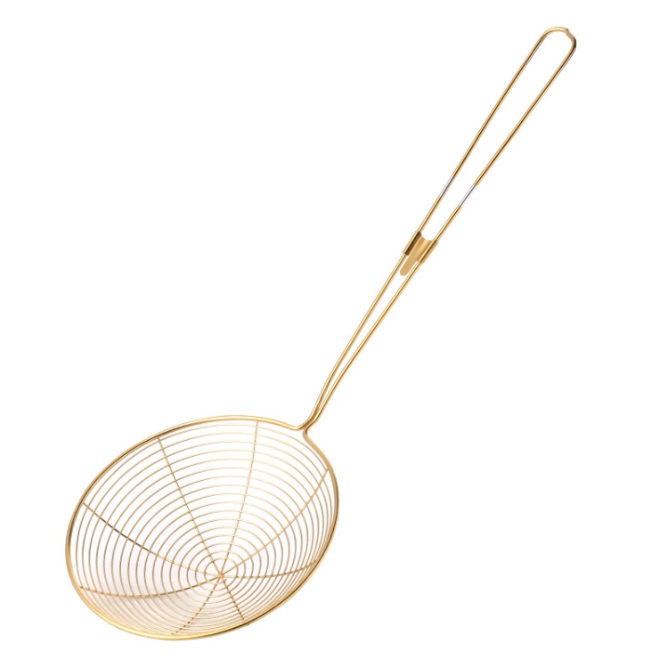 

Stainless Steel Colander Noodle Spoon Oil Filter Spoon, Specification: Gold