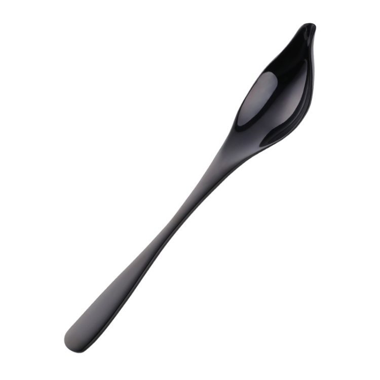 

Household Kitchen Stainless Steel Seasoning Spoon 304 Thickened Tip Oil Spoon Mounting Spoon,Color: Black