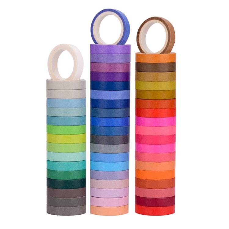 

60 Colors / Box 8mmx4m Pure Color Rainbow Tape Hand Ledger Decoration Sticker