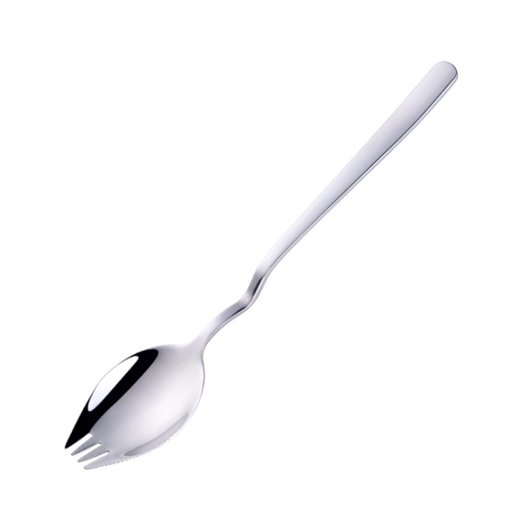 

3 PCS Stainless Steel Instant Noodle Fork Multi-Purpose V-Shaped Knife Fork And Spoon All-In-One Tableware, Colour: Silver