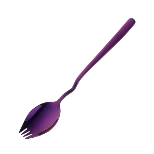 

3 PCS Stainless Steel Instant Noodle Fork Multi-Purpose V-Shaped Knife Fork And Spoon All-In-One Tableware, Colour: Purple