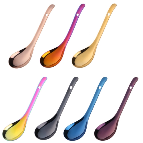 

304 Stainless Steel Rice Spoon Household Thickened Large Soup Spoon,Random Color Delivery