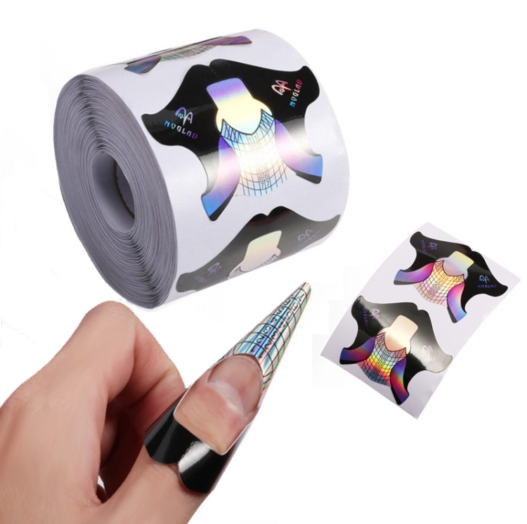 

Thickened 300 PCS / Roll Symphony Laser Nail Extension Paper Holder Fish Shape Phototherapy Nail Extension Paper Holder