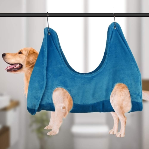 

Cat And Dog Hammock Pet Nail Trim Thickening Grooming Hammock, Size: Middle 30cm(Blue)