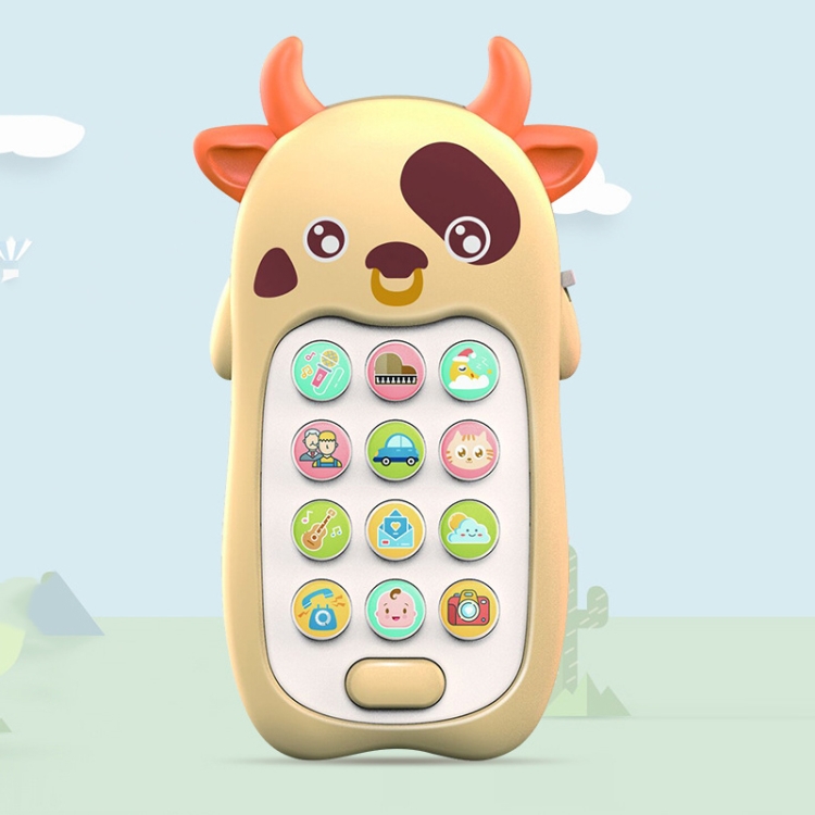 

2 PCS Baby Early Education Chinese-English Bilingual Multifunctional Telephone Toy, Colour: Yellow Cow