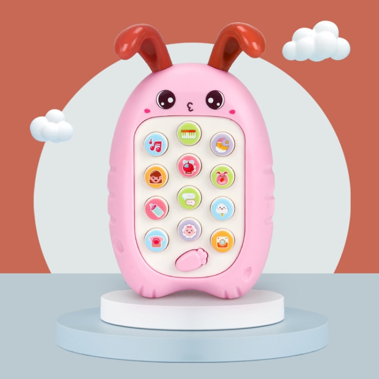 

2 PCS Baby Early Education Chinese-English Bilingual Multifunctional Telephone Toy, Colour: Red Rabbit