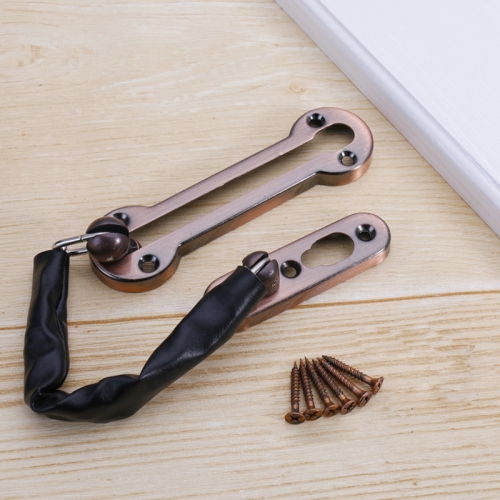 

2 PCS Thickened Anti-Theft Chain Stainless Steel Door Bolts Hotel Room Door Chain Buckle Door Chain, Specification: Large (Red Bronze)