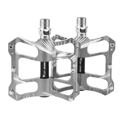 

WEST BIKING YP0802080 Bicycle Aluminum Alloy Pedal Riding Foot Pedal Bicycle Accessories(Silver)