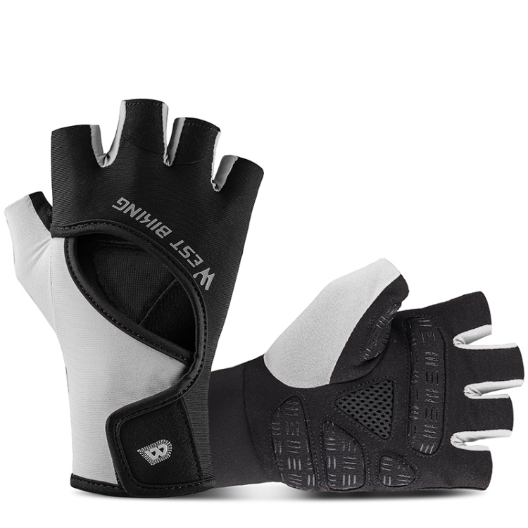 

WEST BIKING YP0211217 Cycling Breathable Silicone Palm Gloves Fitness Training Wrist Guard Sports Gloves, Size: L(Dark Gray)