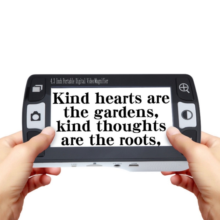 

FD43 Elderly Newspaper Reading Aid Reader Low Vision Portable Vision Aid(Black White Button)