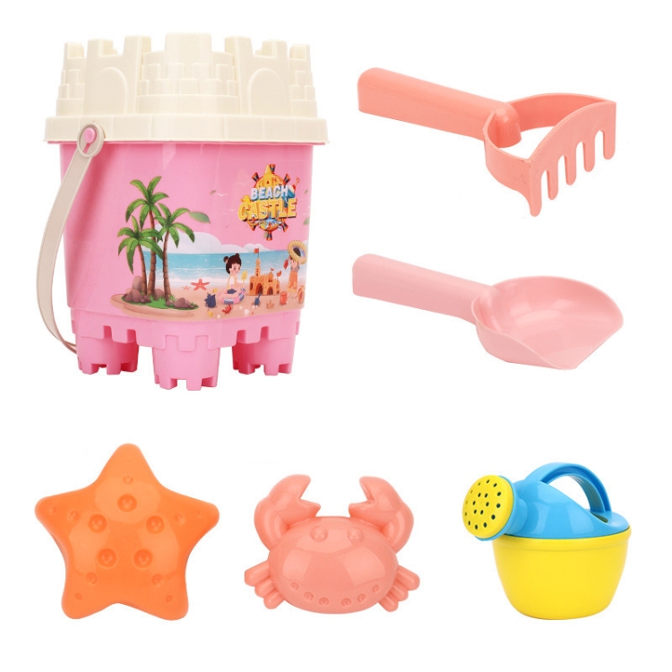

2 PCS Children Playing In Sand And Water Tools Beach Toy Set Medium Beach Castle Barrel Pink 383
