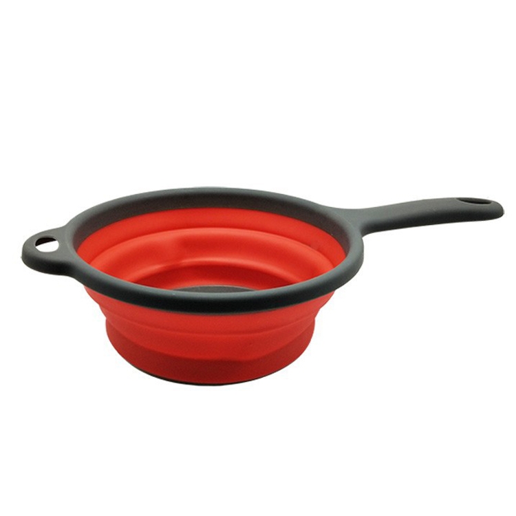 

4 PCS Folding Drain Basket With Handle Fruit Basket Vegetable Washing Basket, Colour: Large(Red)