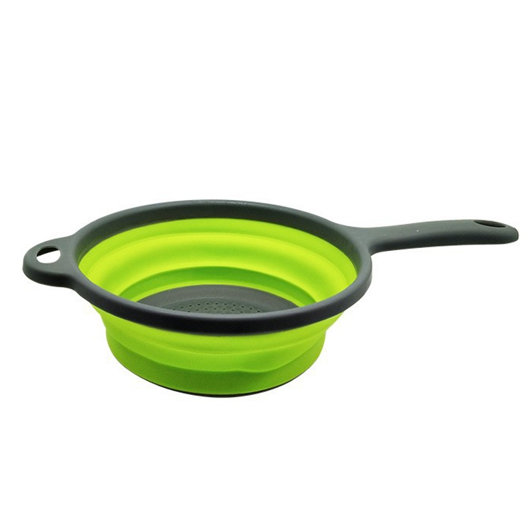 

4 PCS Folding Drain Basket With Handle Fruit Basket Vegetable Washing Basket, Colour: Large(Green)