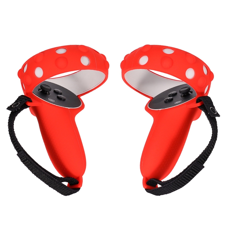 

2 Sets GS092 Handle Controller Silicone Protective Cover Anti-Fall And Anti-Lost All-Inclusive Cover For Oculus Quest 2(Red)