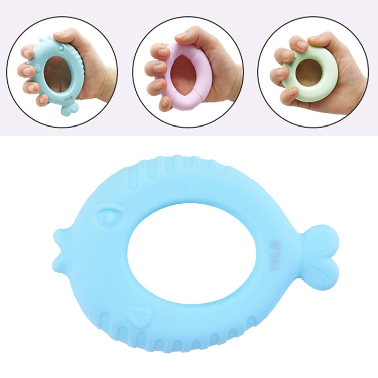 

3 PCS Children Grip Ring Finger Strength Training Finger Power Device, Specification: 15LB (Fish Light Blue)