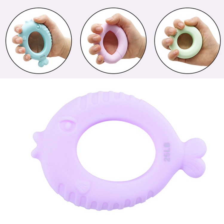 

3 PCS Children Grip Ring Finger Strength Training Finger Power Device, Specification: 25LB (Fish Light Purple)
