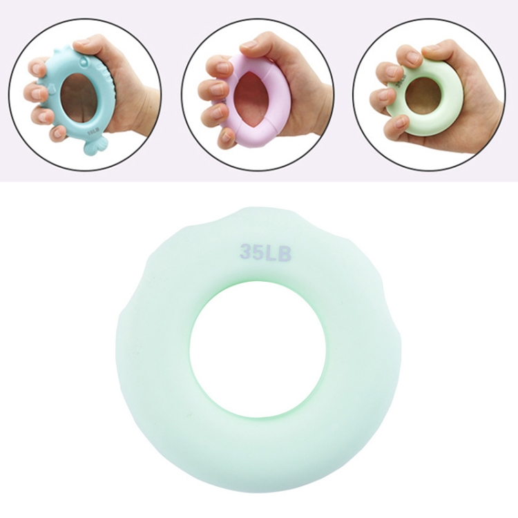 

3 PCS Children Grip Ring Finger Strength Training Finger Power Device, Specification: 35LB (Finger Marks Light Green)