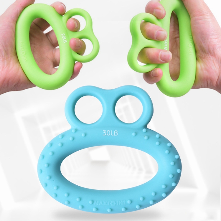 

MAXSOINS MXO-DOUBLE-001 Frog Shape Finger Grip Training Device Finger Grip Ring, Specification: 30LB (Double-sided Blue)