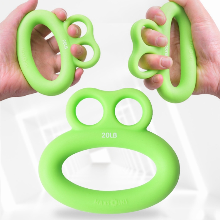 

MAXSOINS MXO-DOUBLE-001 Frog Shape Finger Grip Training Device Finger Grip Ring, Specification: 20LB (Plane Green)