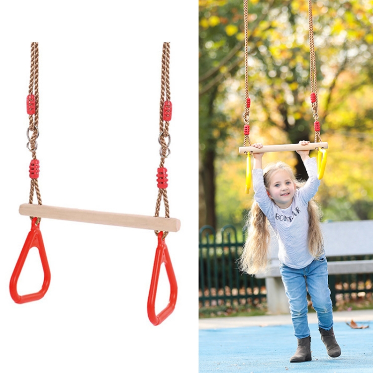 

Wooden Stick Injection Molding Handshake Hanging Ring Children Swing, Random Color Delivery