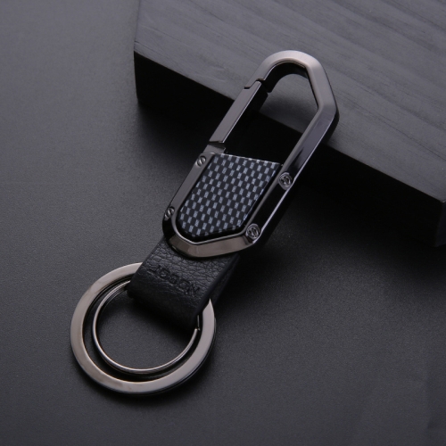 

JOBON ZB-106A Business Men Metal Keychain Double Loop Car Pendant Keychain(Black Nickel)